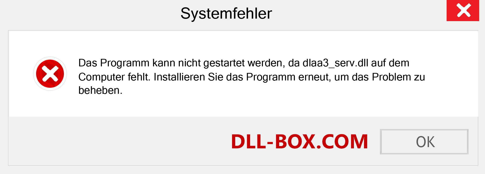 dlaa3_serv.dll-Datei fehlt?. Download für Windows 7, 8, 10 - Fix dlaa3_serv dll Missing Error unter Windows, Fotos, Bildern